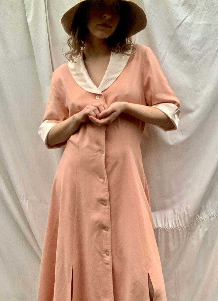 Jane - Vintage Handmade Peach Dress